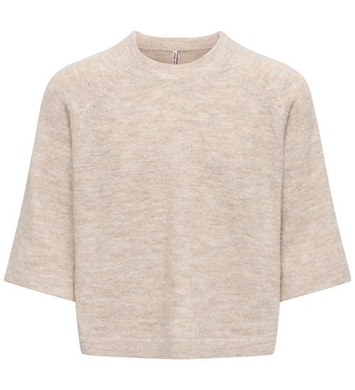 Kids Only Sweatshirt - Strik - KogSimoni - Pumice Stone/Melange