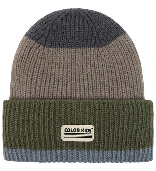 Color Kids Hue - Uld/Akryl - Strik/Rib - Windward Blue m. Stribe
