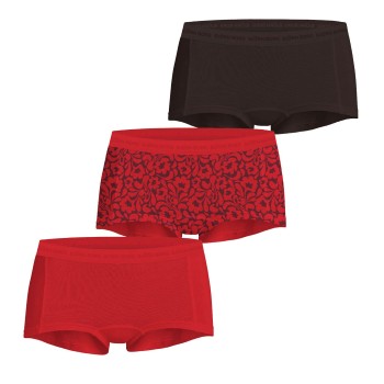 Björn Borg Trusser 3P Everyday Cotton Boxer Shorts Sort/Rød bomuld Medium Dame