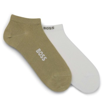 BOSS Strømper 2P Logo Bamboo Ankle Socks 152 Hvid/Beige Bambus Str 39/42 Herre