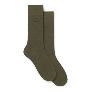 BOSS Strømper 2P Mini Dots Bamboo Socks Militærgrøn  Str 43/46 Herre
