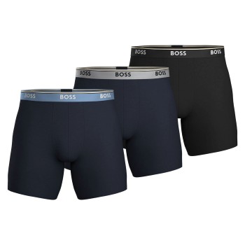BOSS 3P Power Boxer Brief Long Sort/Blå bomuld XX-Large Herre