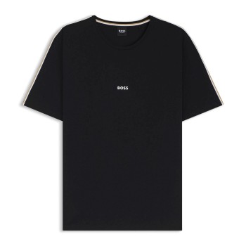 BOSS Unique T-Shirt Sort/Hvid bomuld Large Herre