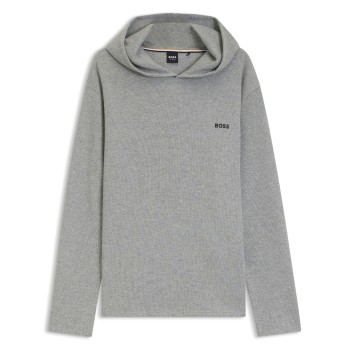 BOSS Waffle Hoodie Grå Small Herre