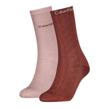 Calvin Klein Strømper 2P Women Pattern Socks Rød/Rosa One Size Dame