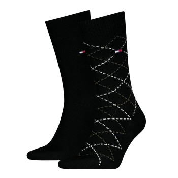Tommy Hilfiger Strømper 2P Men Argyle Sock Sort bomuld Str 39/42 Herre