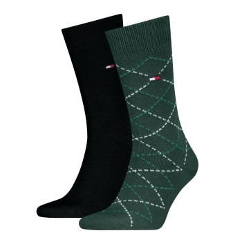 Tommy Hilfiger Strømper 2P Men Argyle Sock Mørkgrøn  bomuld Str 39/42 Herre