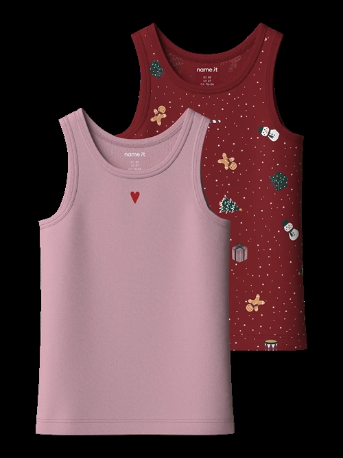 NAME IT 2-Pak Tank Top Vismas Gaveæske Red Dahlia