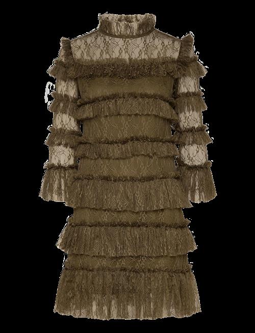 Malina | Carmine Frill Lace Mini Dress | S