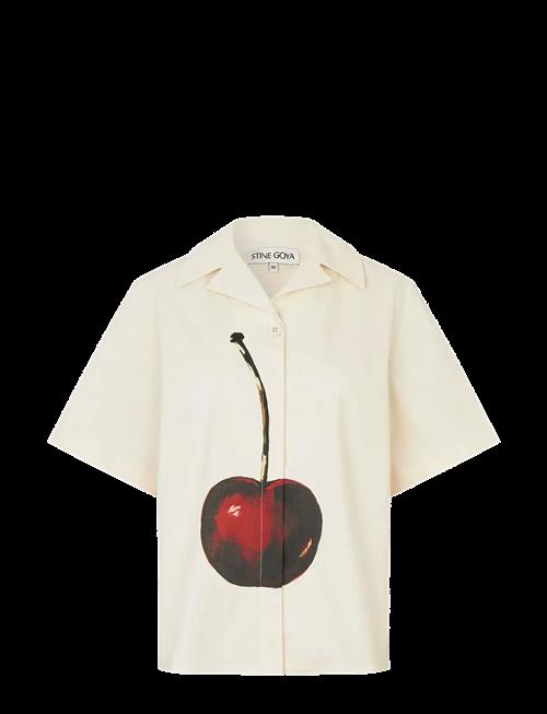 STINE GOYA | Crisp Stripe Shirting, Bowling Collar Shirt | S