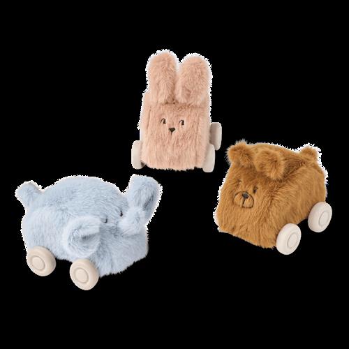 Liewood Ansel 3-pak Plysbiler Pale Tuscany Mix  Pale Tuscany Mix One Size  Beige  One Size  Drenge, Piger