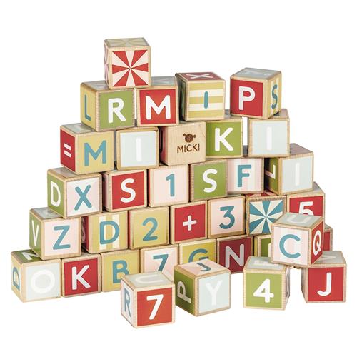 Micki Alphabet Blocks 36 pcs Multicolor Multicolor One Size  Beige  One Size 10+ Months Drenge, Piger