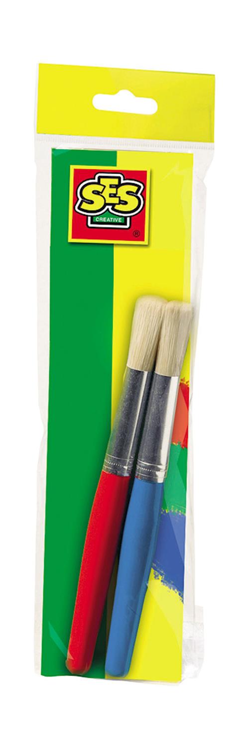 SES Creative Jumbo-børster, 2 Stk.  Yellow One Size  Gul  One Size 2+ Years unisex