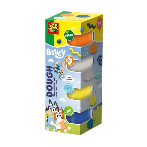 SES Creative Bluey Dough 4 Pots 90g Yellow One Size  Gul  One Size 3-6 Years Drenge, Piger