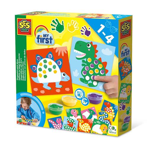 SES Creative My First  Fingerpaint Dinos Yellow One Size  Gul  One Size 1-4 Years Drenge, Piger