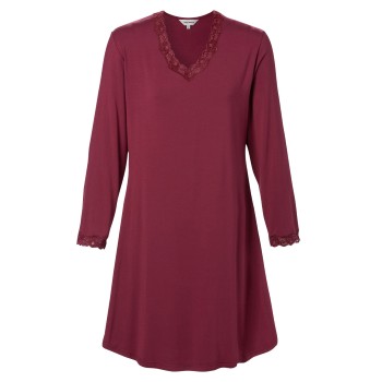 Lady Avenue Bamboo Nightdress With Long Sleeve Bordeaux Bambus X-Large Dame