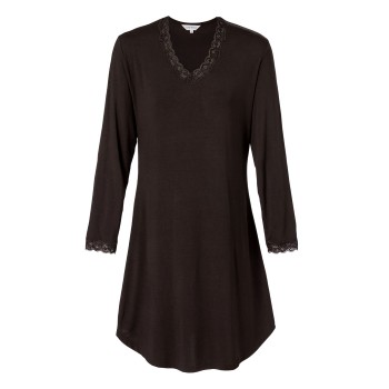 Lady Avenue Bamboo Nightdress With Long Sleeve Mørkbrun  Bambus X-Large Dame