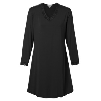 Lady Avenue Bamboo Nightdress With Long Sleeve Sort Bambus X-Large Dame