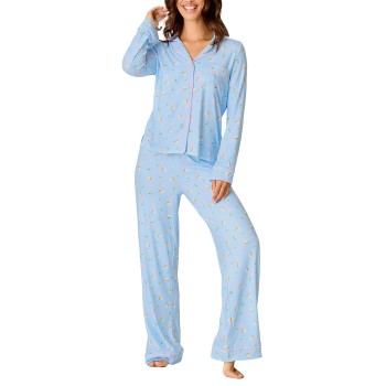 PJ Salvage Olive You Pyjama Blå Mønster polyester Medium Dame