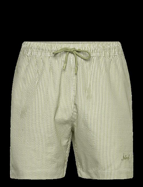 Lindbergh | Striped Seersucker Swim Shorts | L