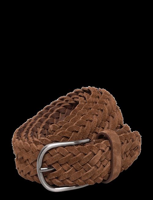 Anderson's | Suede Woven Belt Dark Brown - 3,5 | 100