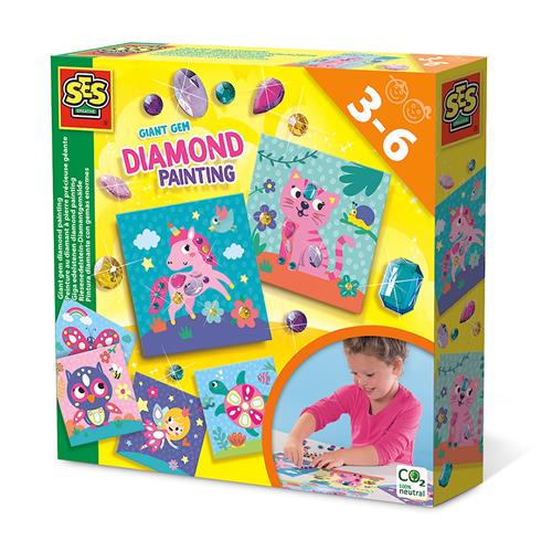 SES Creative Diamond Painting  Giant Gems Yellow One Size  Gul  One Size 3+ Years unisex