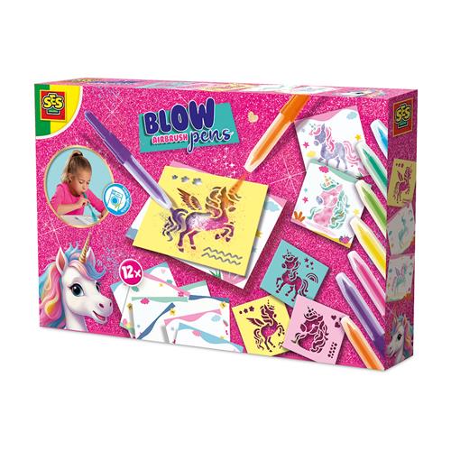 SES Creative Blow Pens  Airbrush Unicorn Pink One Size  Lyserød  One Size 5-10 Years Drenge, Piger