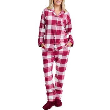 Damella Cotton Flannel Pyjamas Rød bomuld 2XL Dame