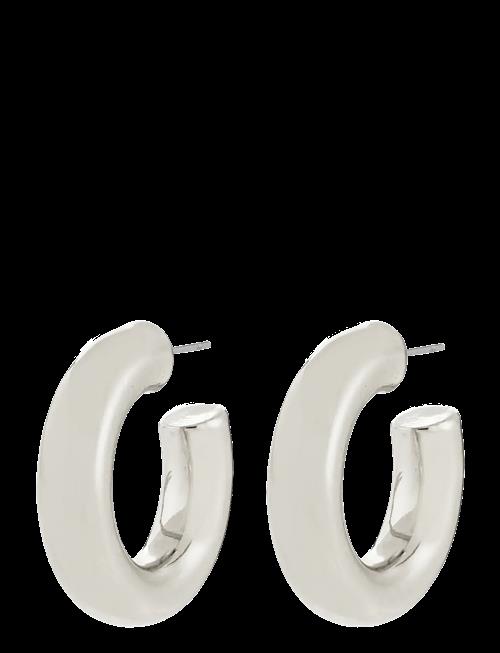 Pilgrim | Phase Large Hoops Silver-Plated | ONE SIZE