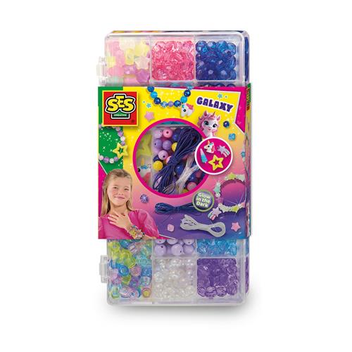 SES Creative Jewellery  Galaxy Beads Set Pink One Size  Lyserød  One Size 3-8 Years unisex