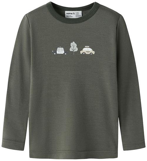 Name It Bluse - Uld - NmmWillow - Mulled Basil/City Cars