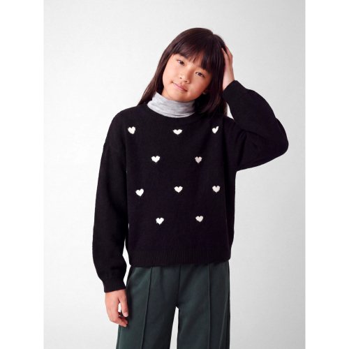 NAME IT Striktrøje Ogusse Black Hearts In Birch