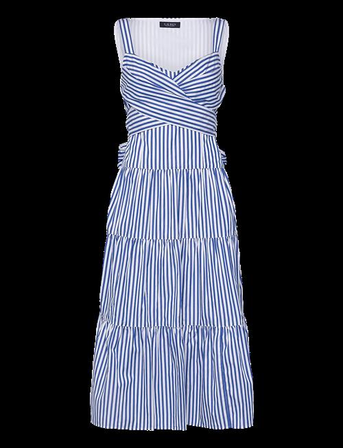 Lauren Ralph Lauren | Striped Belted Broadcloth Tiered Dress | 44