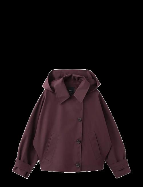 Mango | Short Double-Breasted Trench Coat With Hood | S