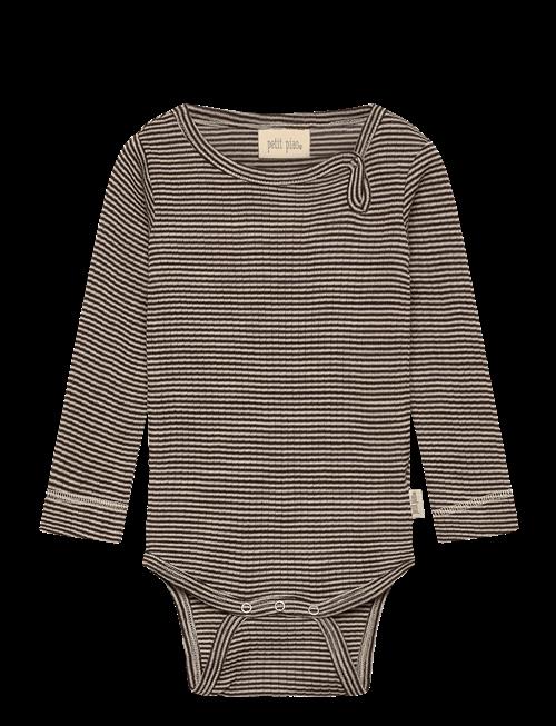 Petit Piao | Ppdante Body L/S Merino Wool Striped | 86
