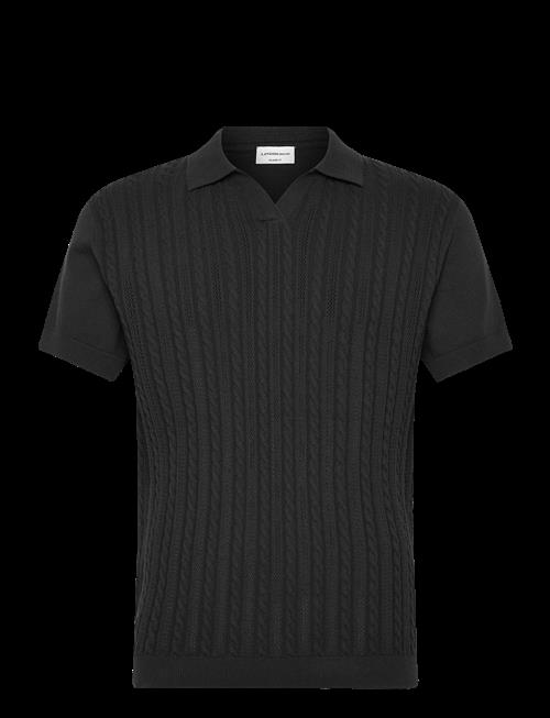 Lindbergh | Knitted S/S Cable V-Neck Polo | XL