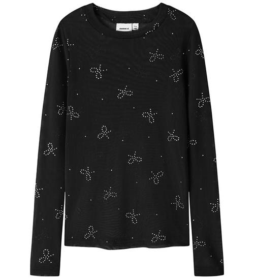 Name It Bluse - Mesh - NkfFrestin - Black/Bow