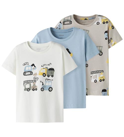 Name It T-shirts - NmmDanny - 3-pak - Cloud Dancer/Blue Fog/Chat