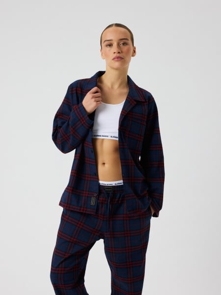 Björn Borg Core Flannel Pyjama Shirt Marineblå, XXL