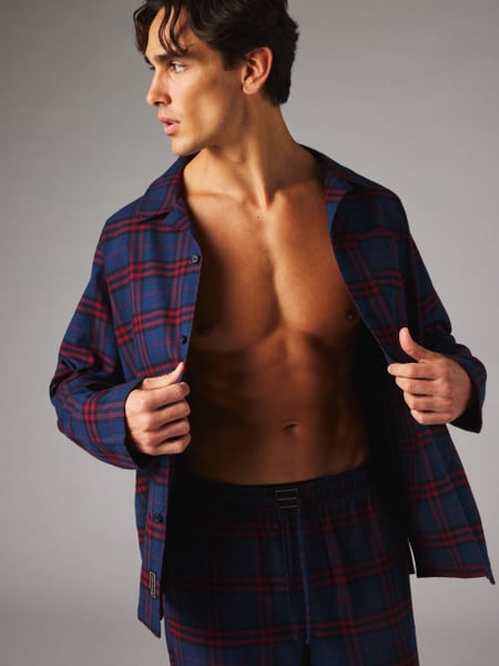 Björn Borg Core Flannel Pyjama Shirt Blå, L