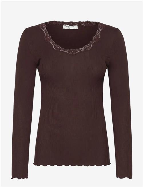 Rosemunde | Rwbabette Silk Ls U-Neck Lace T-Shi | S