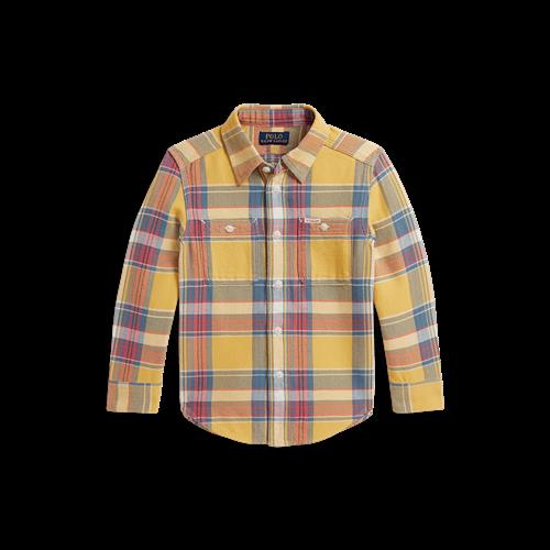 Ralph Lauren Polo Med Lange Ærmer Dusty Blue Red Multi  Dusty Blue Red Multi 7 Y  Rød  7 år  Drenge