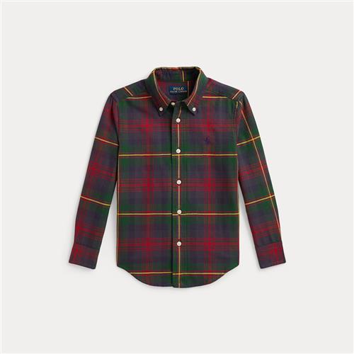 Ralph Lauren Woven Polo T-Shirt Shirt Green Red Multi 3 Y  Rød  3 år  Drenge