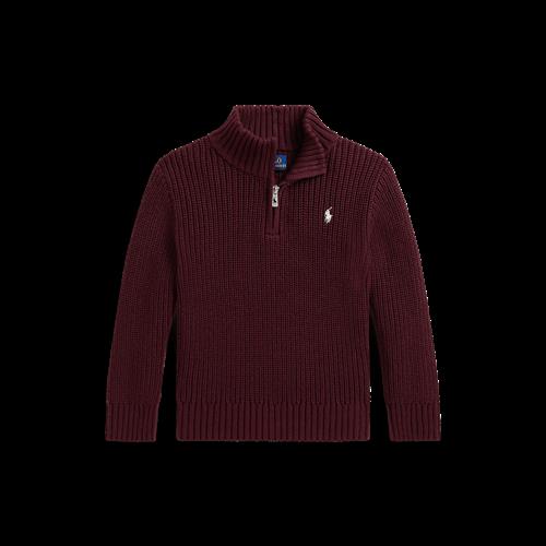 Ralph Lauren Trøje Med Halv Lynlås Rich Ruby  Rich Ruby 5 Y  Rød  5 år  Drenge