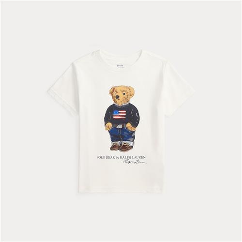 Ralph Lauren Knit  T-Shirt White Core Bear 7 Y  Hvid  7 år  Drenge