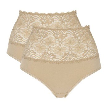 Damella Trusser 2P Lace Maxi Briefs Beige bomuld X-Large Dame