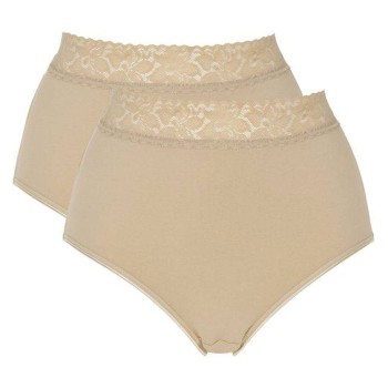 Damella Trusser 2P Maxi Brief With Lace Beige bomuld Large Dame