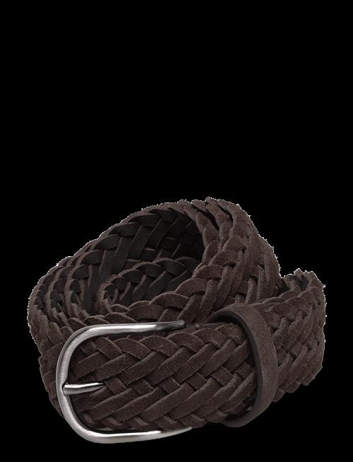 Anderson's | Suede Woven Belt Dark Brown - 3,5 | 100