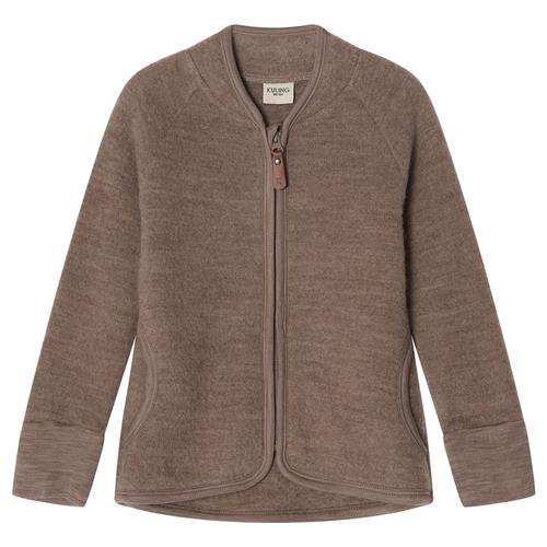 Kuling Adelaide Wool Fleece Jacket Brown Melange Brown Melange-110/116 cm Uld Brun  110/116 cm  unisex