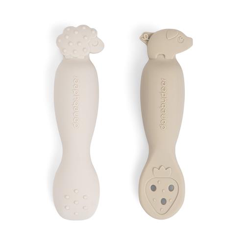 Done by Deer Learning Spoon Set Tiny Farm Sand Sand One Size  Beige  One Size  unisex